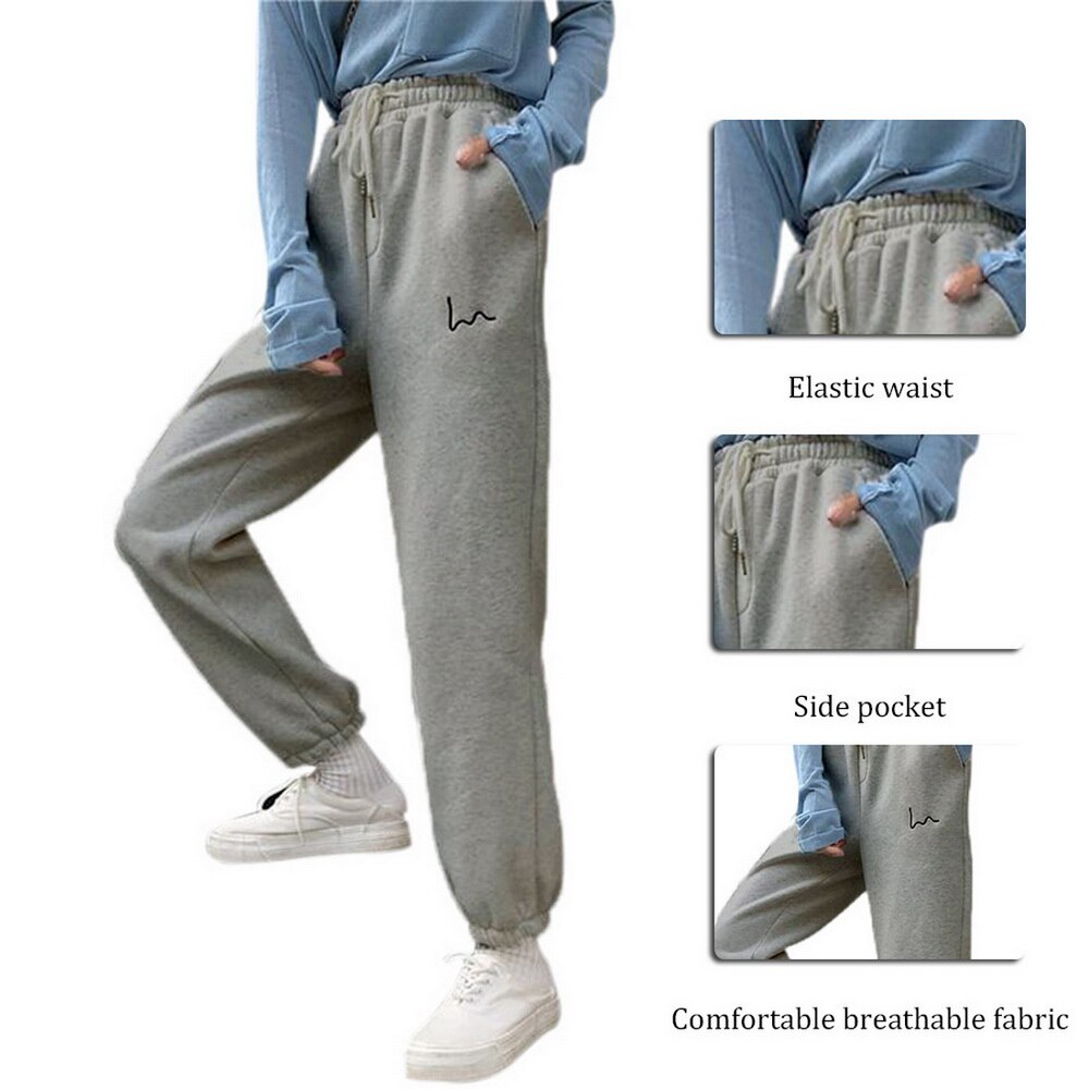 Pantaloni sportivi da donna pantaloni elastici ricamati pantaloni da Jogging a vita alta pantaloni sportivi da donna Casual caldi invernali 2020