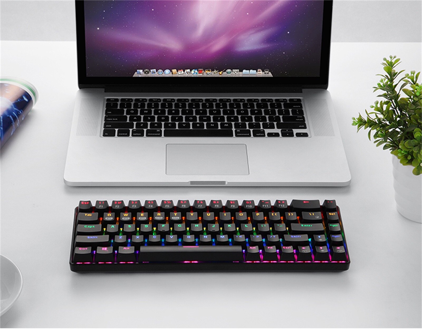 Bluetooth mechanical gaming keyboard 68-key wireless and wired dual-switching multi-device 3-mode wireless wired keyboard#30