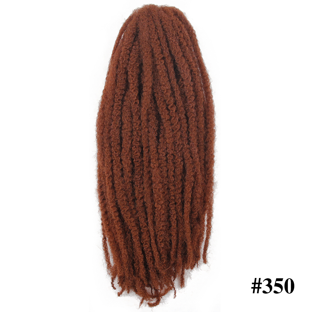 Marley fletninger hæklet ombre afro kinky twist hår syntetisk fletning hår hæklet fletninger hair extensions: #350