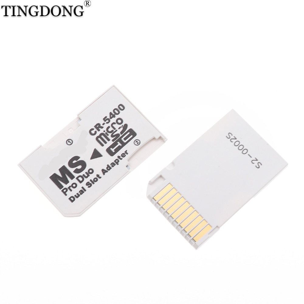 Memory Card Adapter Micro SD TF Flash Card to Memory Stick MS Pro Duo for PSP Card Dual 2 Slot Adapter White cr-5400 cr5400