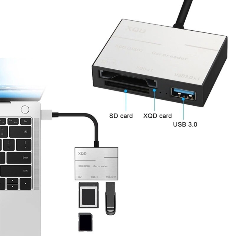 Multi-port USB3.0 Hub with MS/SD/M2/Tf Card Reader 2 in 1 Docking Station SSD with 3 USB 3.0 Ports 5Gbps Fast HDD