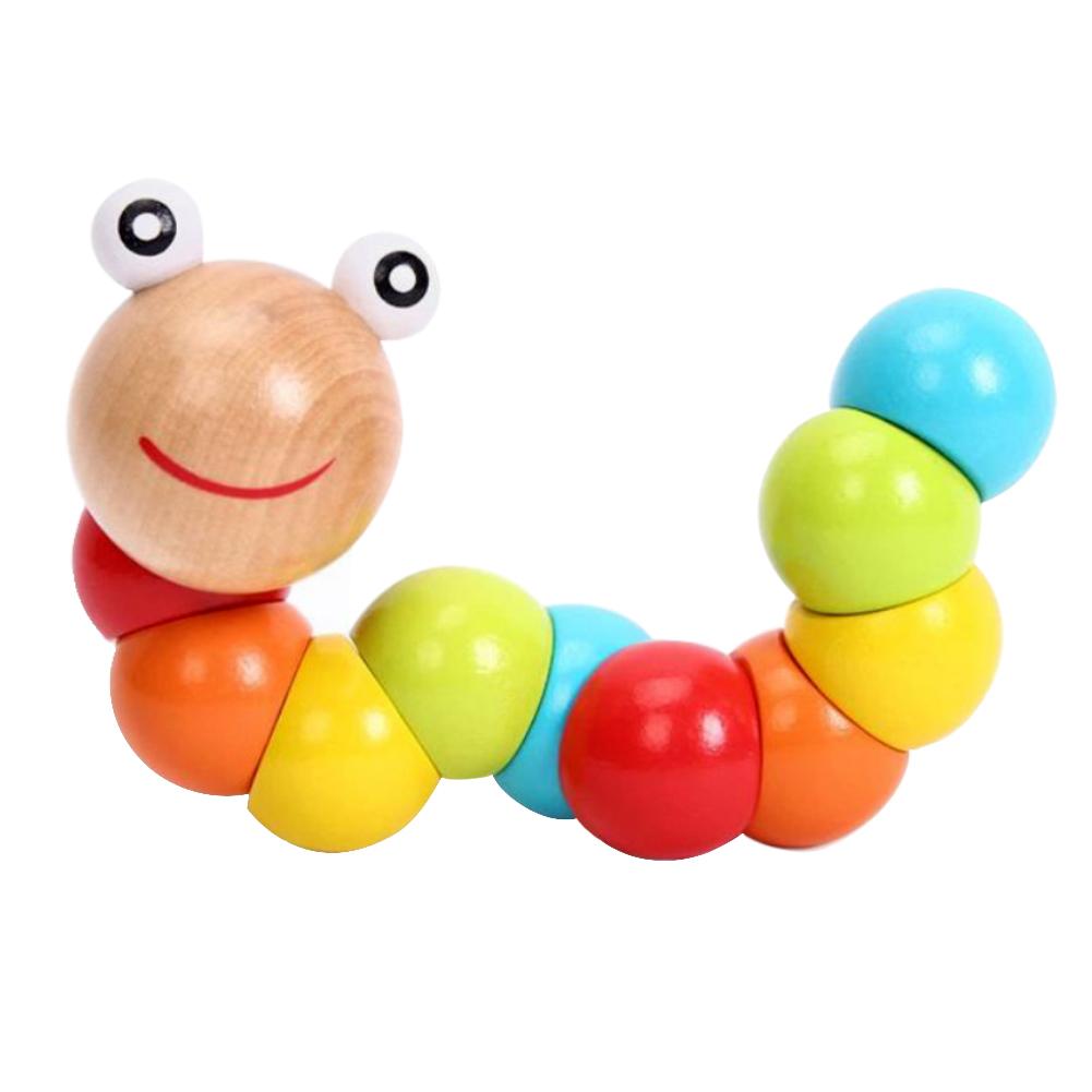 Kids Educational Fun Game Cute Wooden Simulation Toy Flexible Block