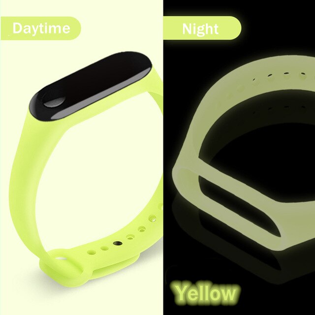 Lu mi nous mi banda 3 4 Correa pulseras accesorios de luz de la noche de reemplazo para Xiaomi Smartband Xio mi Xaio mi Xia mi xao mi xaiomy: Amarillo / For Xiaomi Band 3