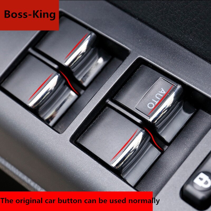 7pcs Chrome Window Glass Lift Button Cover Trim Decal for Toyota VIOS ALTIS CAMRY RAV4 WISH Yaris Car Interior Accessories