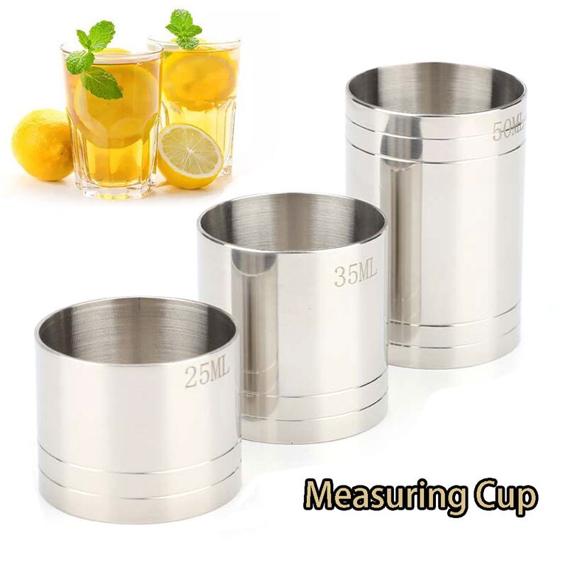 Spirit Measuring Cup Stainless Steel Practical Thimble Cylinder Shape Kitchen Bartender Tools Cocktail Jigger Bar Accessories