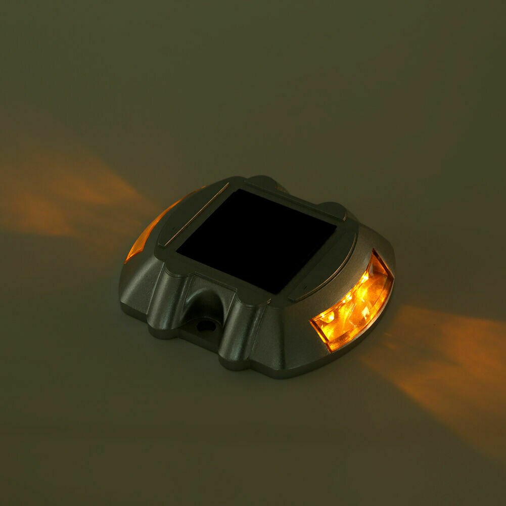 Solar- wiederaufladbare druckguss Aluminium Spitze sicherheit licht Straße Zucht Pflaster draussen Auffahrt Weg Garten Garten Schritt Lampen: Gelb / flackern