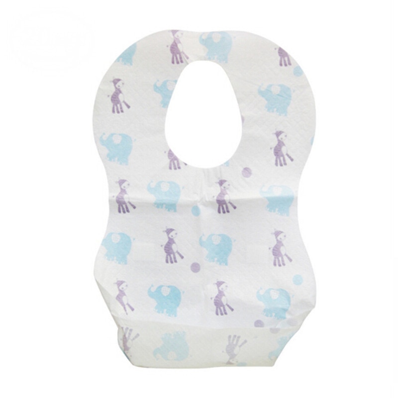 10 pcs/set Waterproof Non-Woven Fabric Disposable Bibs Eating Saliva Paper Bibs For Babies