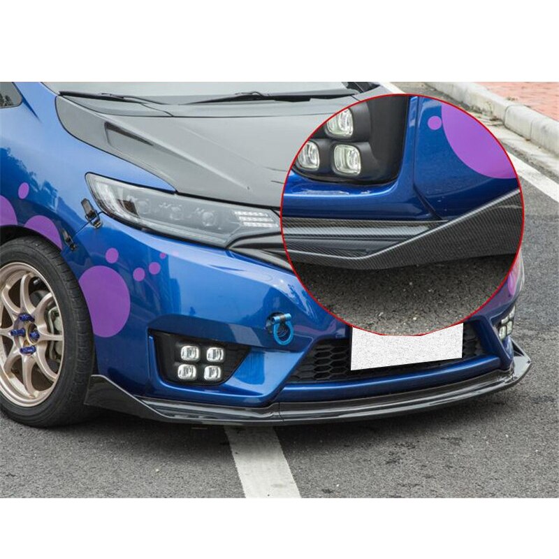 CEYUSOT For Honda Fit Jazz Car Front Bumper Lip Body Kit Diffuser Deflector Spoiler Splitter Lip Guard Jazz spoiler: Fake carbon fiber