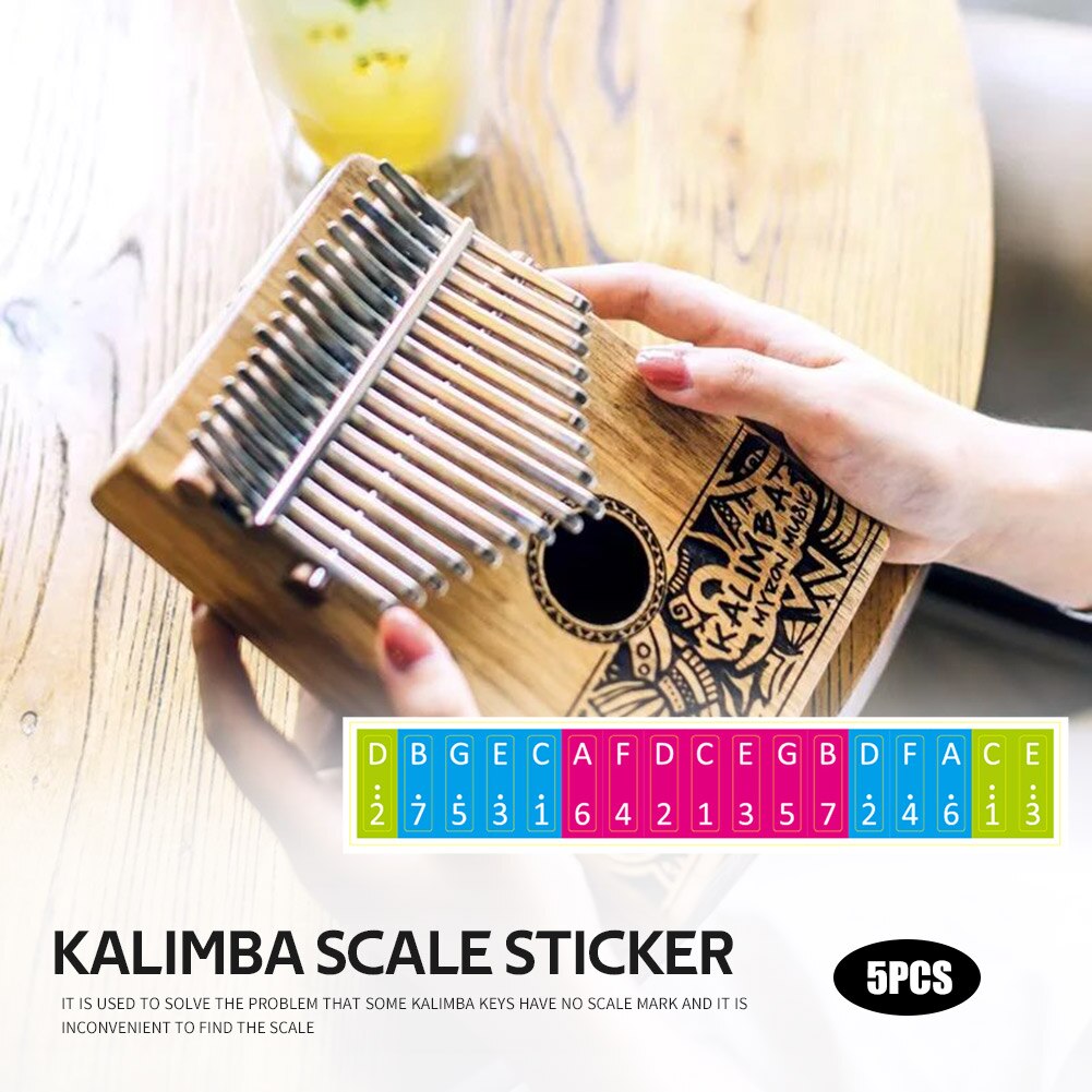 Musical Instrument Kalimba Scale Sticker Key Note Stickers Thumb Finger Piano for Music Lovers Playing Accessories