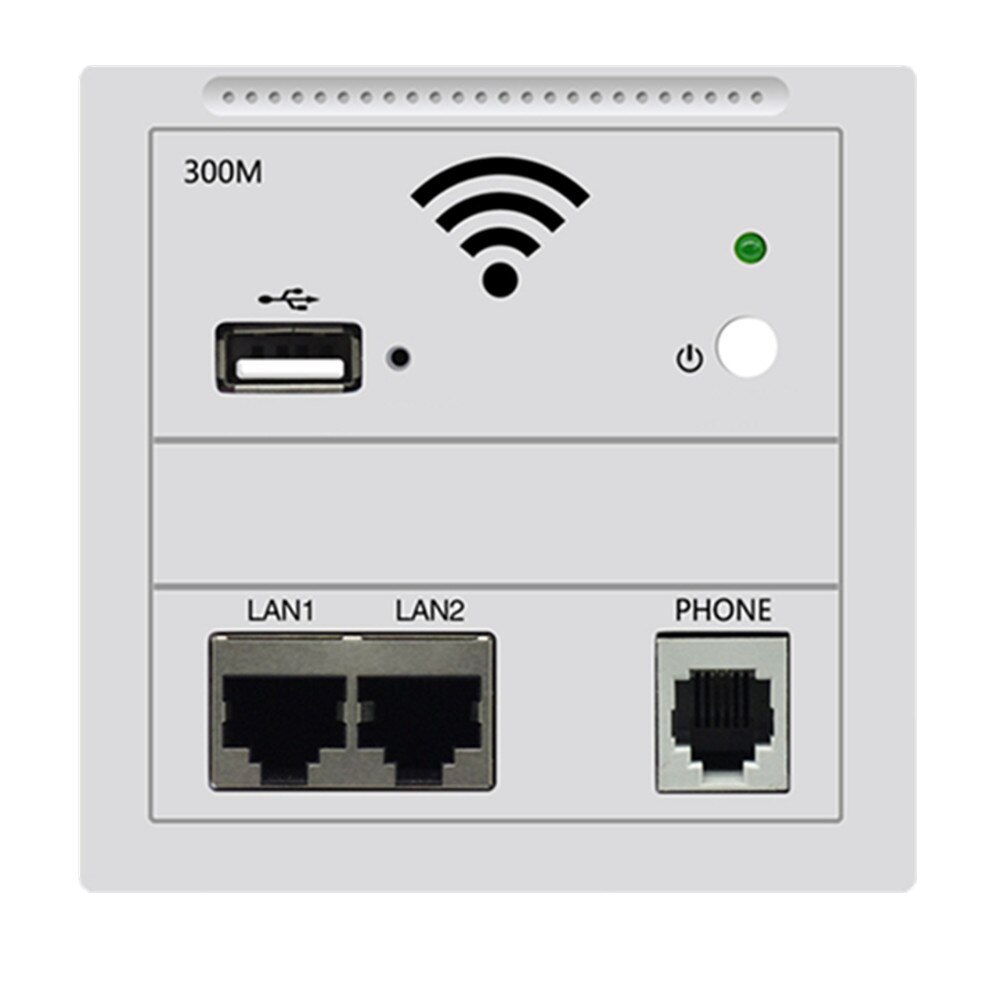 86- tyyppinen eurooppalainen standardi sulautettu monitoiminen langaton paneeli ap-reititin, jossa on  rj11 usb  rj45 lan seinässä wifi-tukiasema: Ac 100-240v / Valkoinen