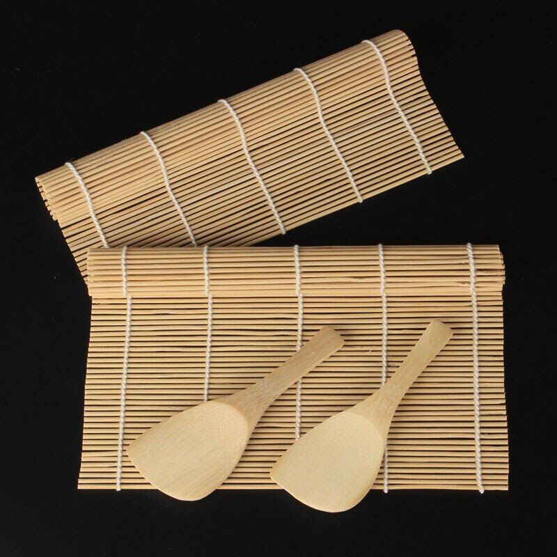 Herramientas para hacer Sushi, cuchara de Sushi, enrollable estera de bambú, rodillo de arroz Onigiri, rollo de pollo, utensilios de cocina, fabricante de mano, 1 Uds.