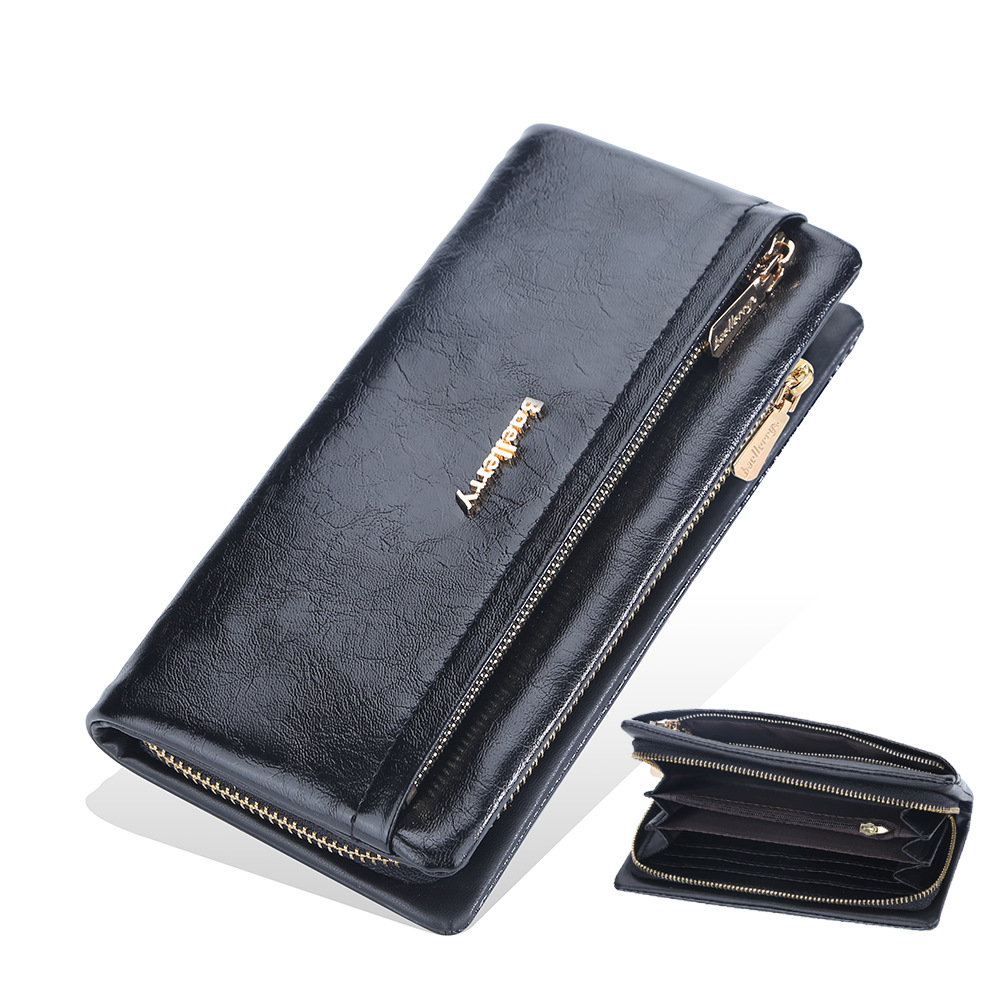 Baellerry New Women Phone Bag Wallets Large Capacity Handbag Zipper Card Holder Female Purse Coin Pocket Brand Wallet For Girls: Beżowy