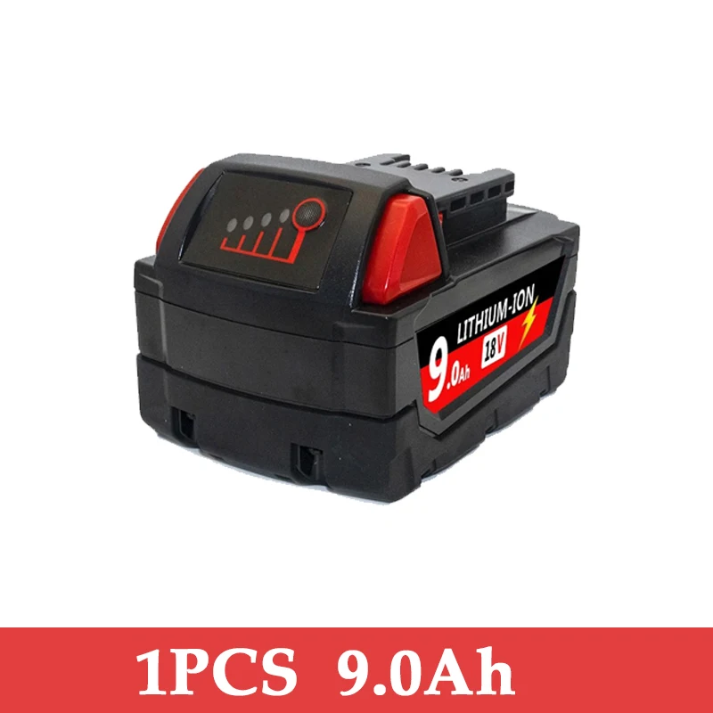NEUE 18V Für Milwaukee M18 M18B6 18V XC 12Ah 9Ah Li-Ion Akku 48-11-1860/Ladegerät akku: Grau