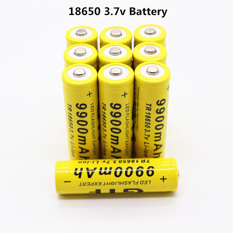 2022 18650 battery 3.7V 9900mAh rechargeable lion battery for Led flash light battery 18650 battery + USB charger