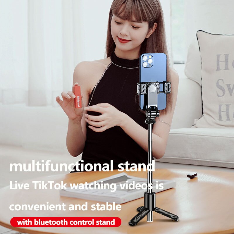 SuiKuai ZP1 Mini Foldable Wireless Bluetooth Selfie Stick Tripod With Fill Light Shutter Remote Control For IOS Android