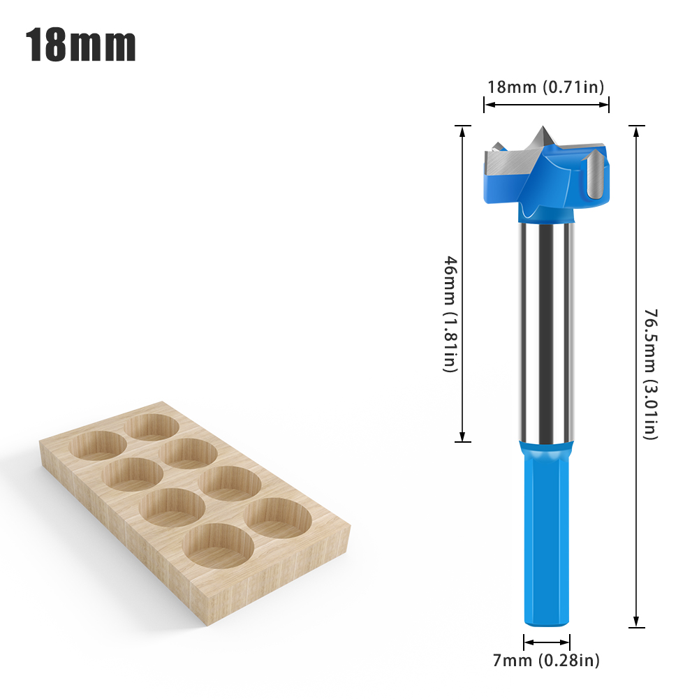 Broca perforadora de bisagra de vástago hexagonal, cortador de sierra de agujero de 16-50mm, broca enrutadora de madera de carburo de tungsteno, herramientas de corte para carpintería: Oro