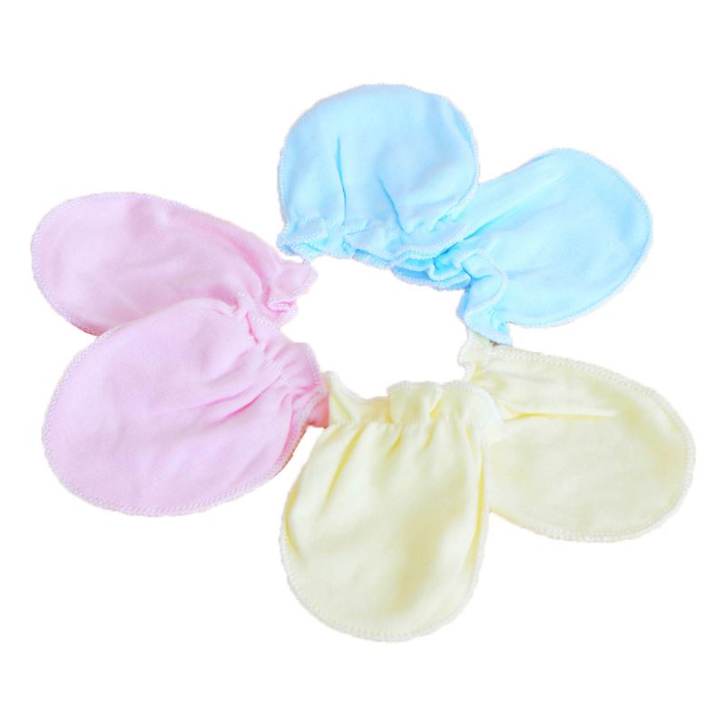 Gants en coton doux anti-rayures pour bébé, Protection du visage pour -né, mitaines anti-rayures XX9F: Default Title