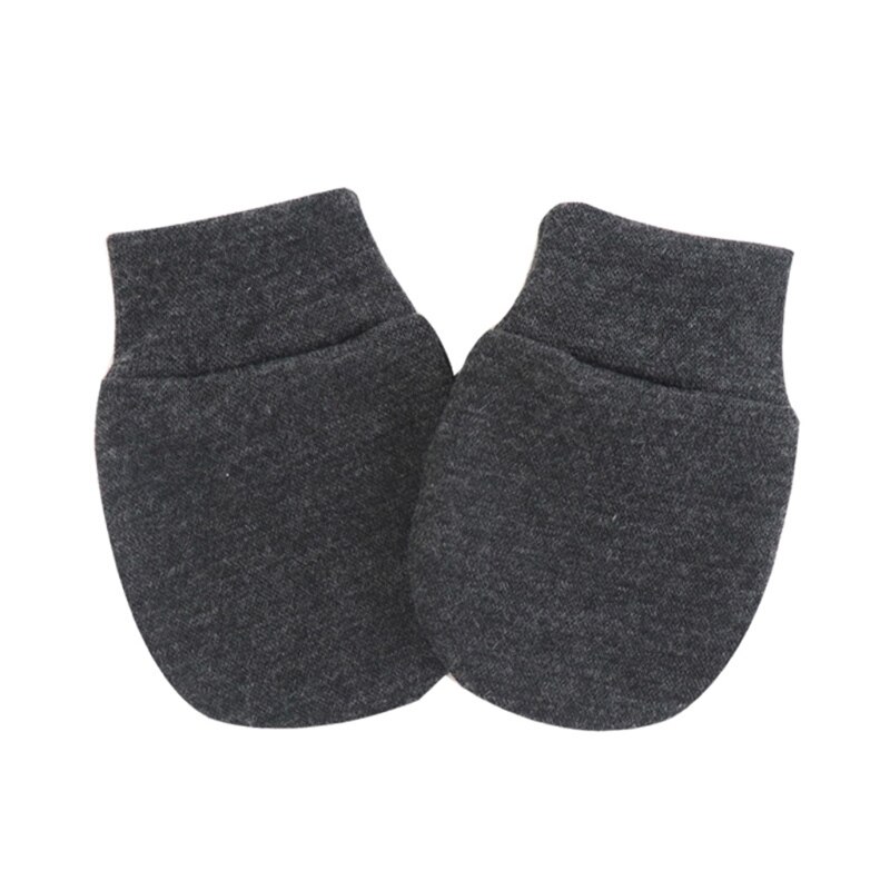 1 paar zachte katoenen handschoenen tegen krabben voor baby's, bescherming voor het gezicht en handbescherming voor baby's, benodigdheden: Zwart
