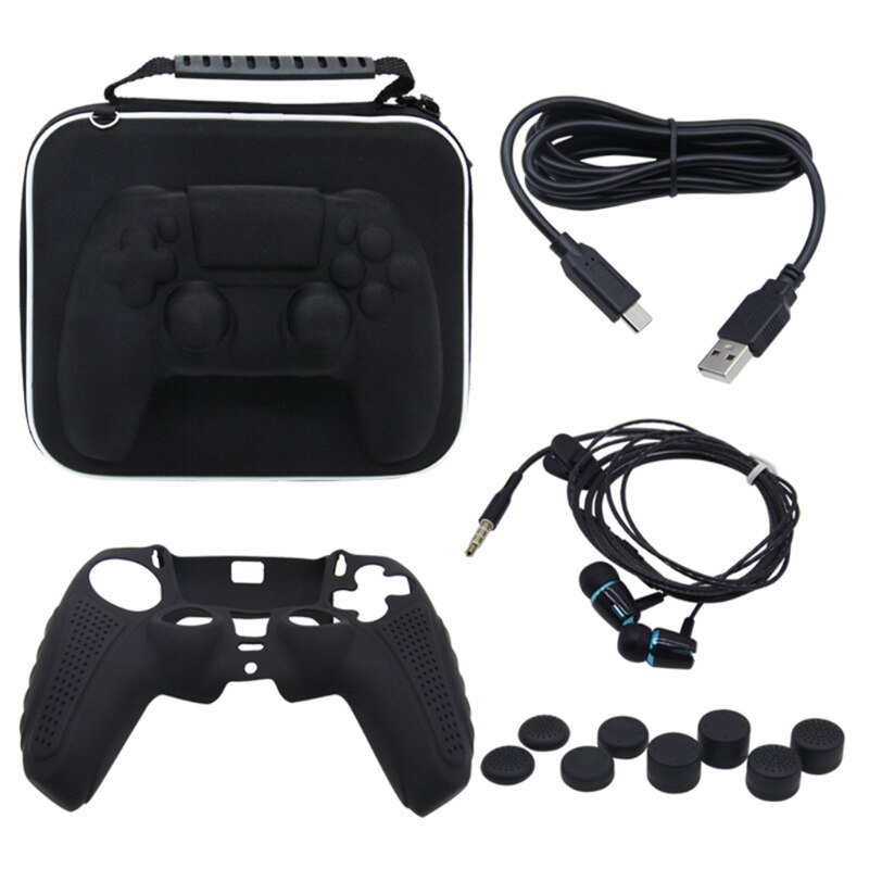 Set mit  -ps5 gamepad-empfängern  ps5 -schutzhüllen, ladekabeln und kopfhörern ( 8- bit plus high cap 1 12 in