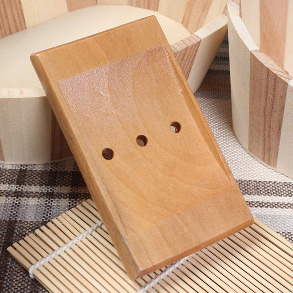 Bærbare sæbeskåle enkel bambus manuel afløbssæbeboks badeværelse badeværelse sæbeboks i japansk stil: 12.5 x 7.5 x 1.8cm