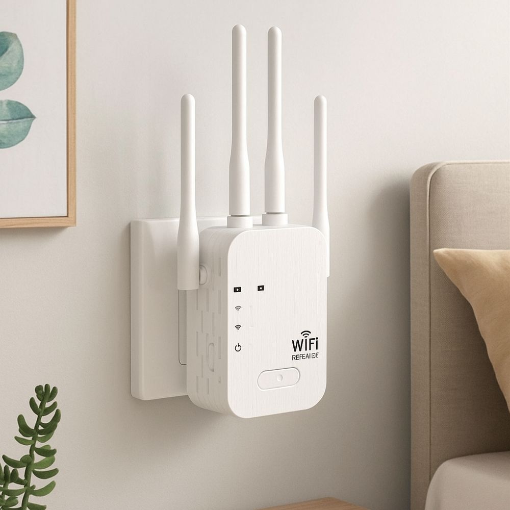 Durable 4 Antennas WiFi Repeater High Speed Dual Band WiFi Extender Stable Heat Dissipation WiFi Booster Entertainment