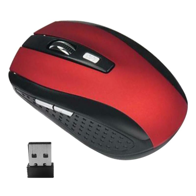 2.4GHz Wireless Optical Gaming Mouse Mice USB Receiver Computer Mouse 2000 DPI 6 Buttons for PC Laptop Desktop: Red