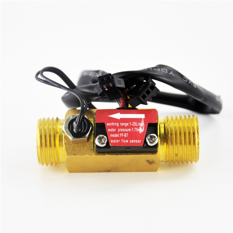 Flow Sensor G3/4" DN20 Copper Hall Effect Liquid Water Flow Sensor Switch Flow Meter