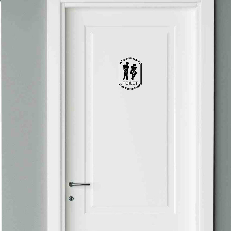 Symboli ovi wc kylpyhuone kylpyamme suihku wc mies & naiset hauska tarra tarra 2 ws 0036