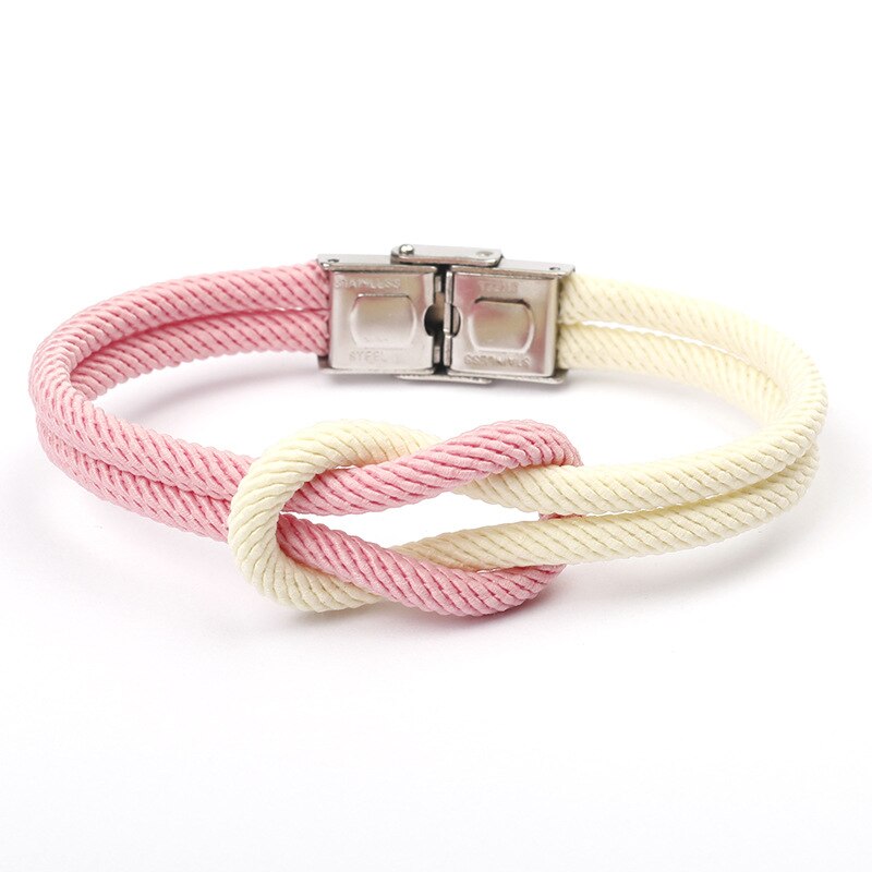 Trend Charm Paraplu Touw Gevlochten Armband Mannen Homme Femme Roestvrij Stalen Gesp Handmatige Diy Paar Armbanden Voor Vrouwen: 656