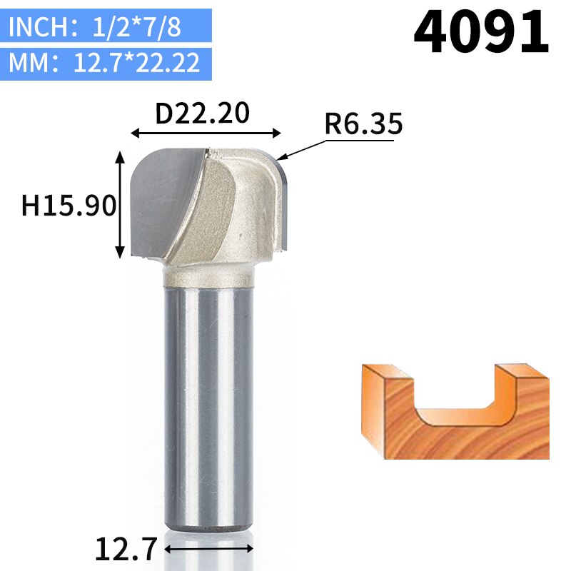 Huhao 1 stuks 1/2" schachtkom & lade sjabloon freesbit wolfraamcarbide frees voor houtbewerking snijgereedschap houtfrees: 4091