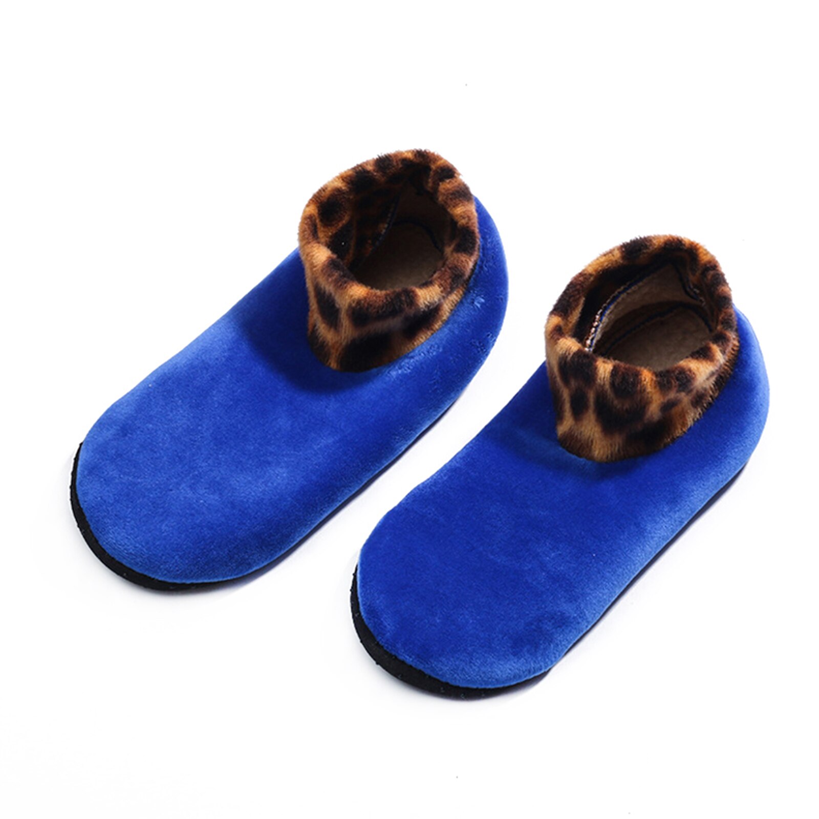 Non Slip Socks Tile Wood Floors Anti-Skid Crew Grip Socks Warmth And Velvet Thickening Autumn And Winter For Adults: blue for women