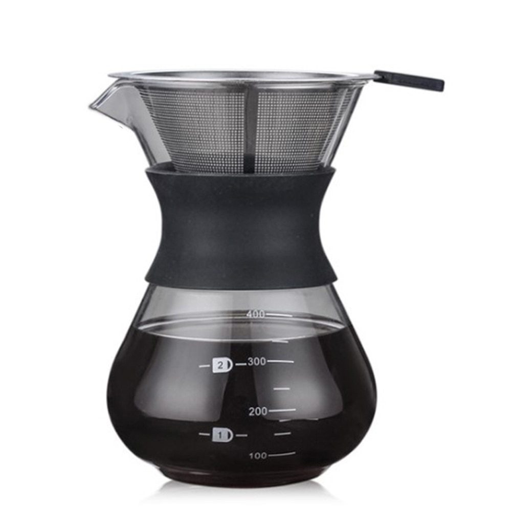 200ml helvete over kaffetrakter filter dryppeglassbeholder kaffe perkolatorer rustfritt stål kaffefilter