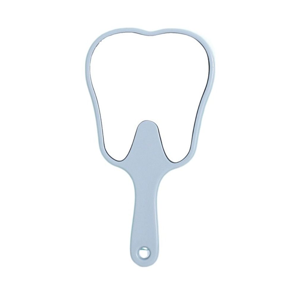 Espelho portátil em forma de dente de plástico para mulheres, durável e leve, de alta definição, espelho de maquiagem portátil mini espelho setorial portátil: Vermelho