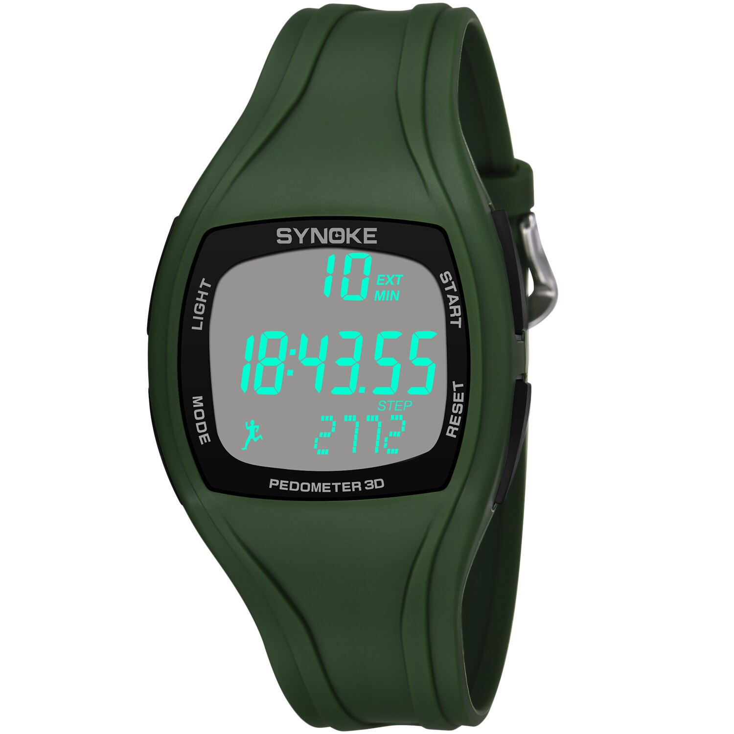 Synoke Mannen Horloges Sport Waterdichte Stappenteller Horloge Mannelijke Elektronische Klok Digitale Horloges Voor Mannen Relogio Masculino: ArmyGreen