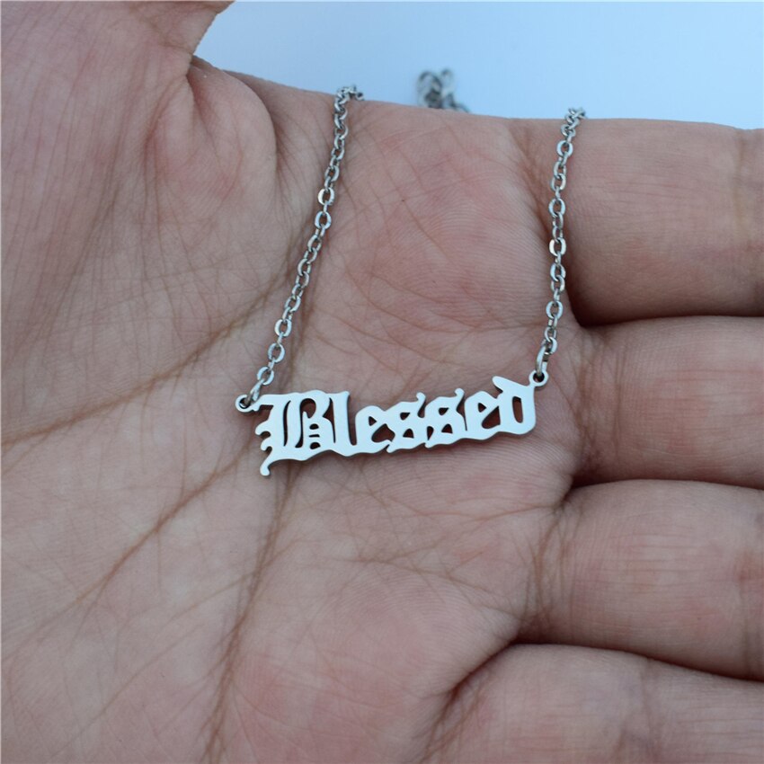 Name Necklace Women Stainless Steel Link Chain Nameplate Pendant Custom Jewelry BFF Punk Men Necklaces