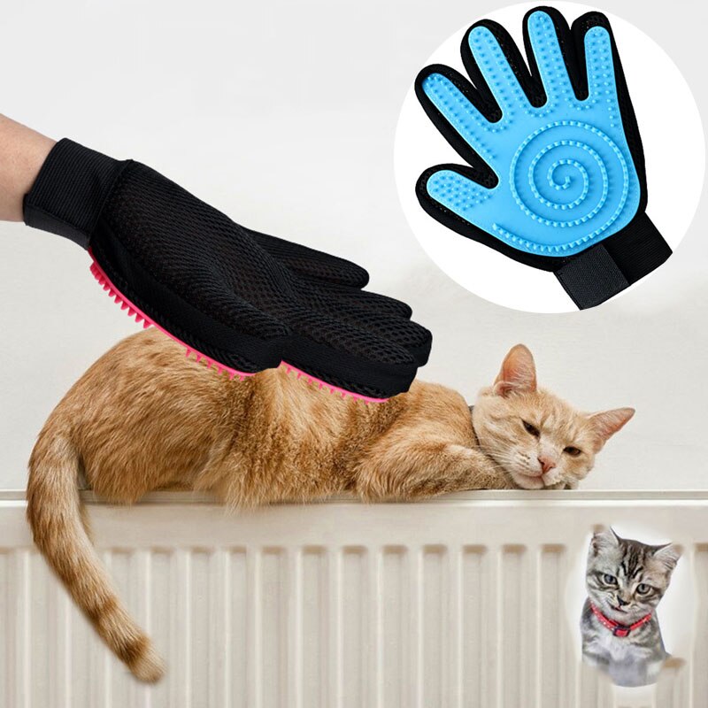 Guante de cepillo para mascotas, guante de belleza para masaje de perros y gatos, cepillo para baño de perro, artefacto para el pelo, accesorios para mascotas, guante para cepillar mascotas, aseo para perros y gatos,