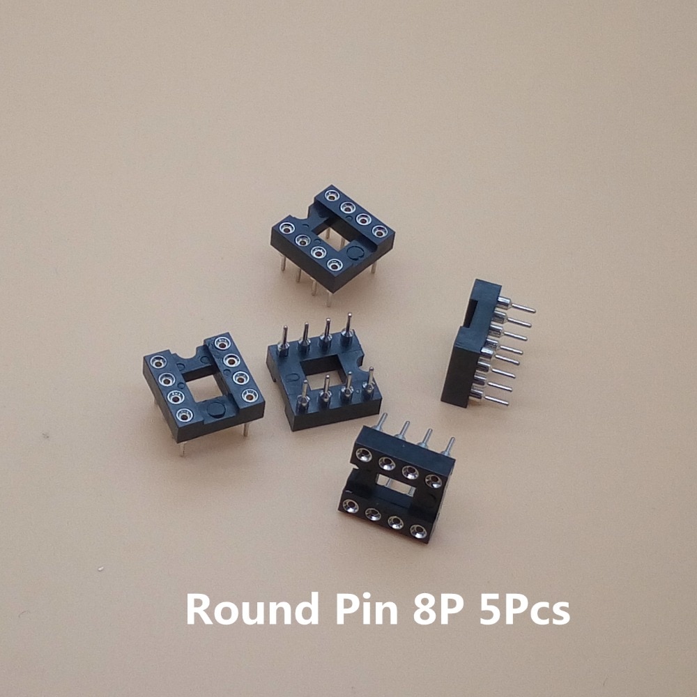 55 st/lot dip ic-uttag adapter lödtyp uttagssats 6,8,14,16,18,20 stift rund stift 8p