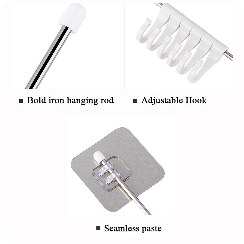 Küche Gabgets Schrank 6-Haken Heimat Organizer Lagerregal Speisekammer Truhe Werkzeuge Handtücher Aufhänger Kleiderschrank Handtuchhalter Lagerregal