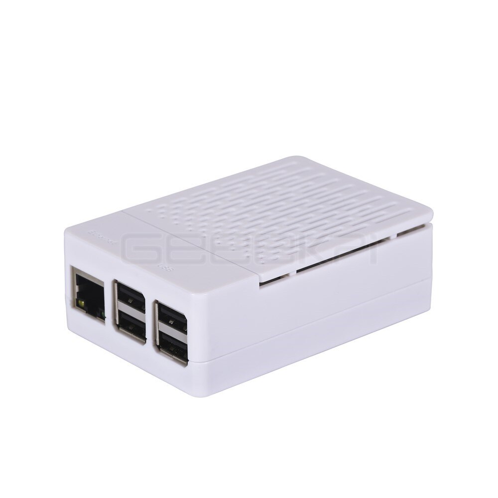 Geeekpi abs sort/hvid cover cover kabinet shell box + køleplader + køleventilator til raspberry  pi 3 b+  plus  / 3 b / 2 b