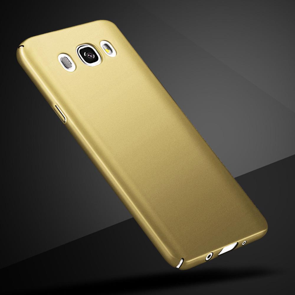 Voor Telefoon gevallen Samsung Galaxy J5 Case 360 Matte Case Hard Plastic pc Cover Voor Samsung Galaxy J5 j510 5.2 "Terug Coque: Gold