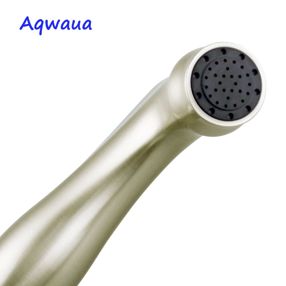 Aqwaua toalett bidé handspruta borstat nickel duschmunstycke shattaf hygienisk avstängning spraytillbehör för badrum
