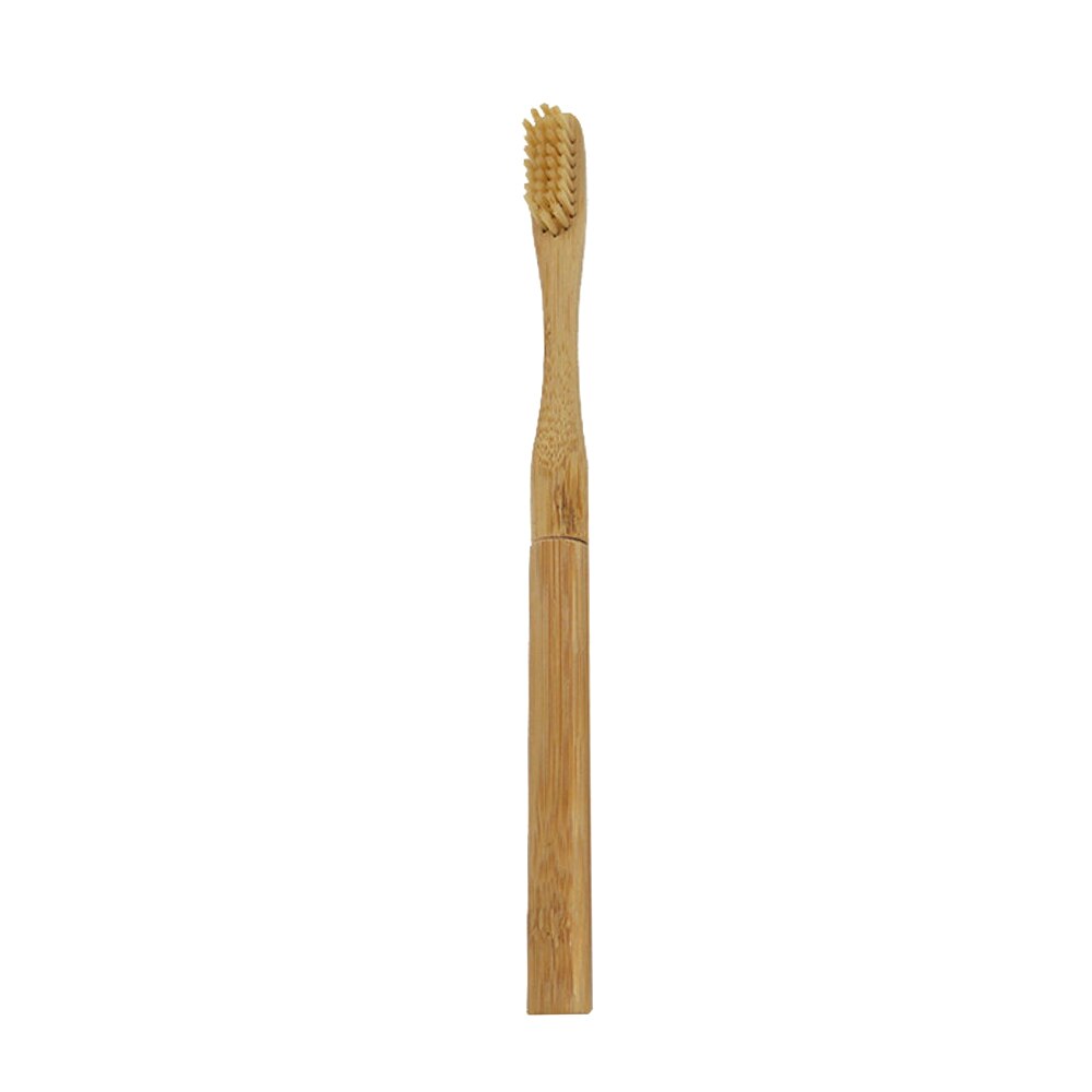 Bamboo Toothbrush with Plug-in Replacement Brush Heads Change Head ToothBush Teeth Care Cleaning Brushes for Travel Living Bath: 1pcs Beige