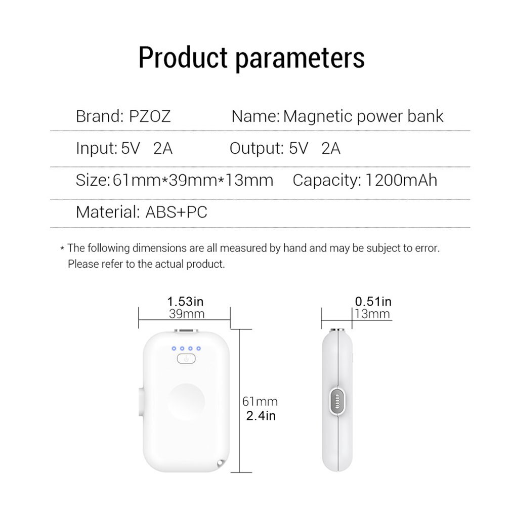 Magnetische mobiele powerbank ultradunne draadloze draagbare mobiele telefoon mini powerbank kleine vingertoppen
