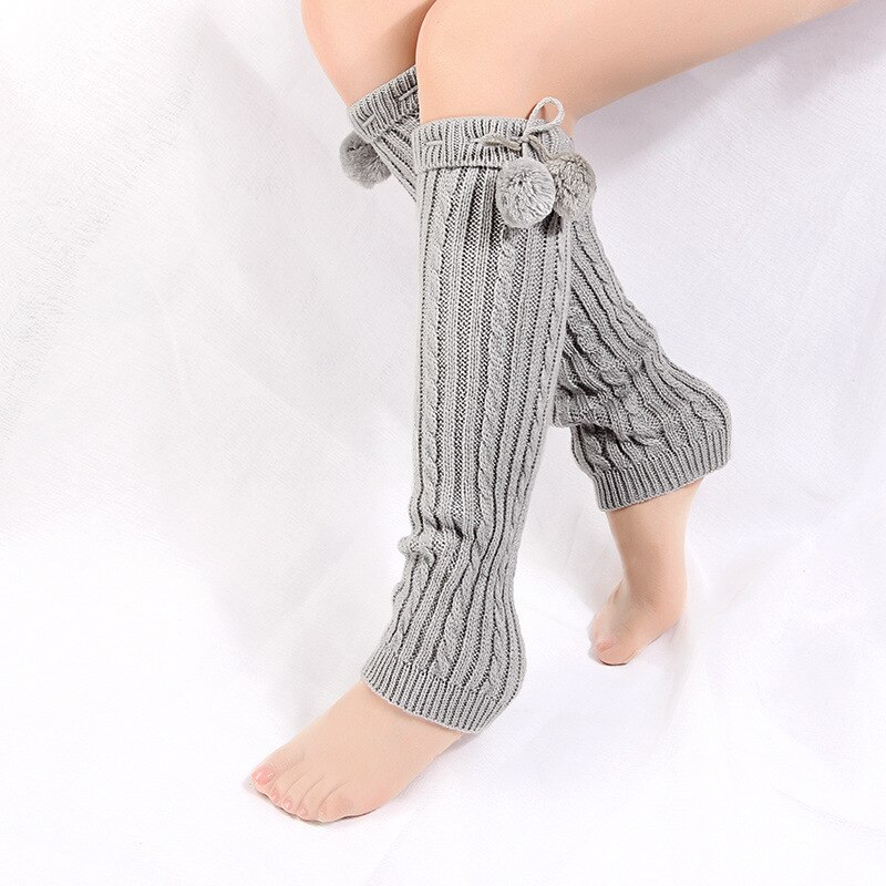 Calentador de piernas femenino Color sólido media de punto protector de pierna para mujeres gris claro/Gris oscuro/café/púrpura