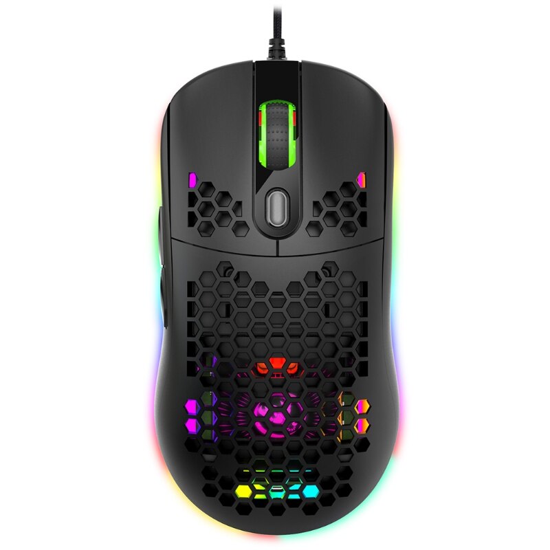 6 engrenagem dpi ajustável com fio programável mouse buraco rgb led respiração luz jogos mouse computador acessórios do portátil