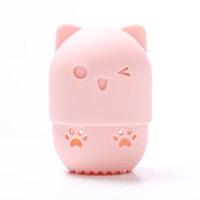 Caja de esponjas gatito de belleza, caja de esponjas de silicona, caja de esponjas: PINK