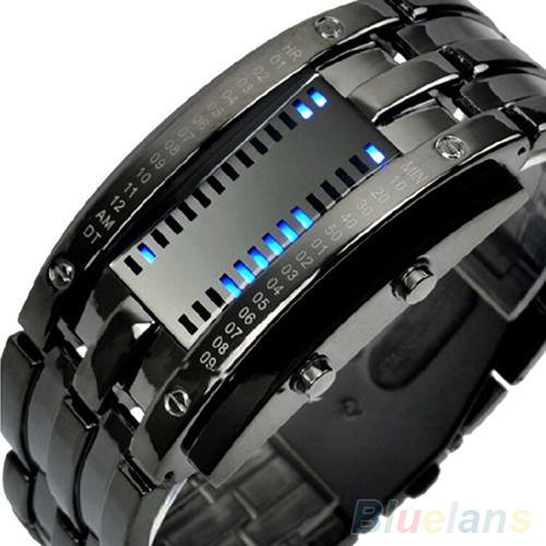Populaire Luxe Mannen \ 'S Vrouwen \ 'S Luxe Legering Band Datum Digitale Led Armband Sport Polshorloge paar Horloge Horloges