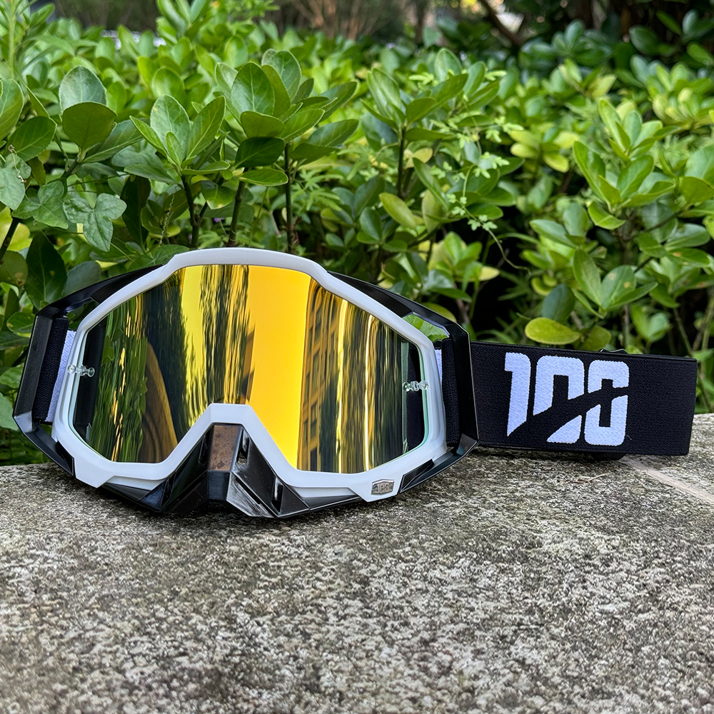 Motocrossglasögon motorcykelglasögon mask vindtät uv-skydd utomhus mtb klättring cykling sport skoter skidglasögon: Grön