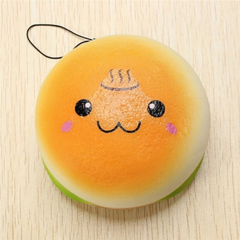 1pc10cm Squishy Hamburger Toy Lovely Bread Bun Cellphone Bag Strap Pendant Charms squishies Toy for kids for children A1