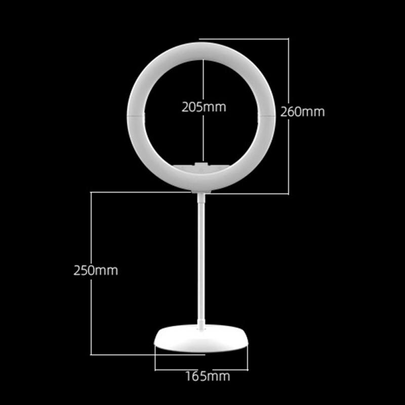10 "Led Selfie Vouw Ring Licht 26 Cm Telescopische Vouwen Dimbare Desktop Ring Vullen Lamp Voor Live Make-Up/fotografie